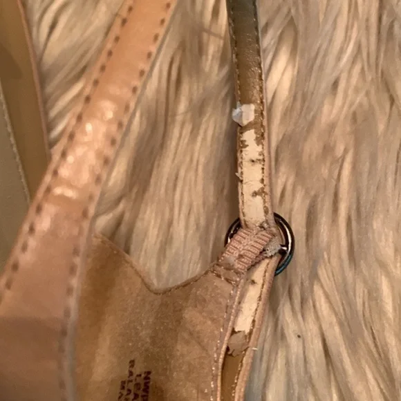 Nine West Playground Leather Pumps w/ Ankle Strap Nude Womens Shoe Size 9.5M - Picture 10 of 15